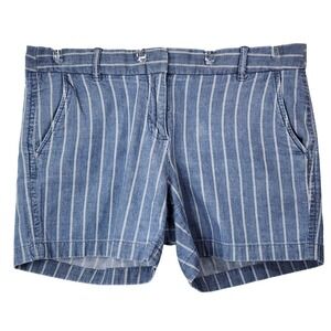 J.Crew Blue and White Striped Chino Shorts‎ Size 8